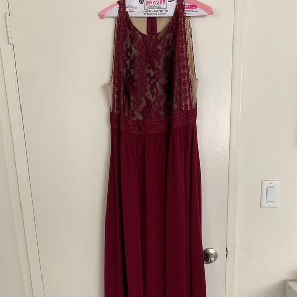 burgundy dress xl
